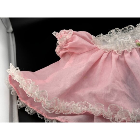 Vtg Cabbage Patch Kids Doll Clothes Pink Frilly A-line Lacy Dress Coleco Preemie - Picture 4 of 16